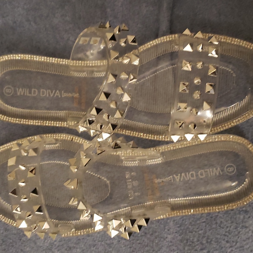 Clear Studded Sandals